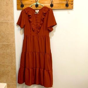 MIDI ruffle tiered dress